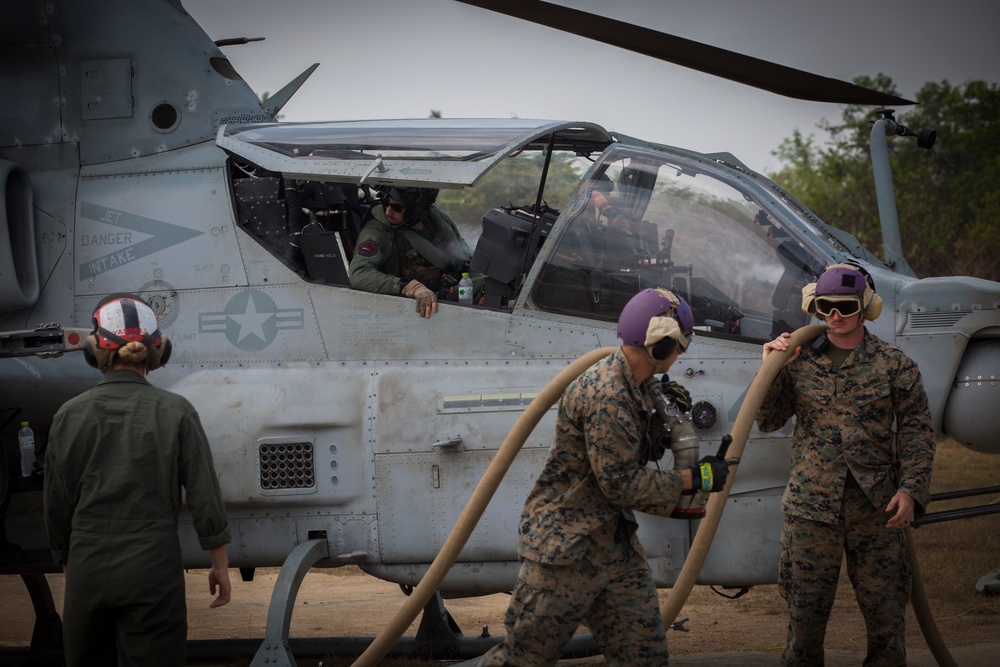 Cobra Gold 2019: HMLA-267, MWSS-172 conduct joint live fire training with 4th Tank Battalion, Marine Artillery