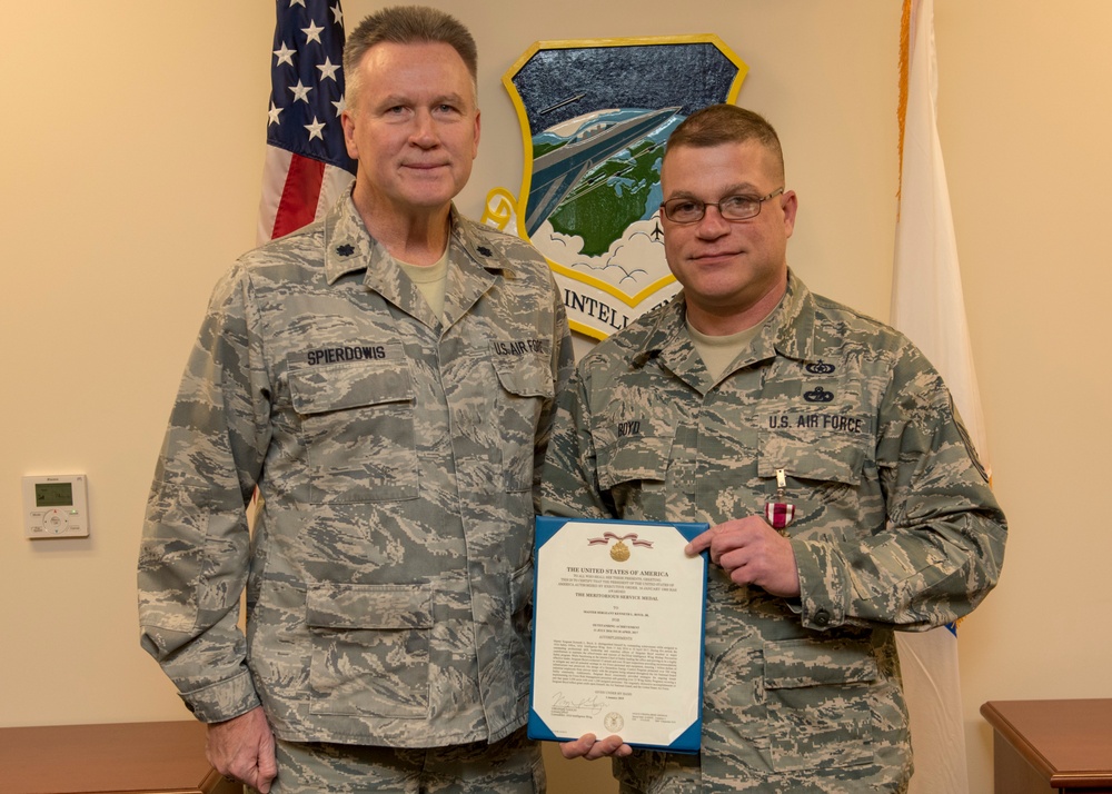 Master Sgt. Kenneth Boyd receives Meritorious Service Medal
