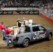 Soldiers throw out shirts at Texas rodeo