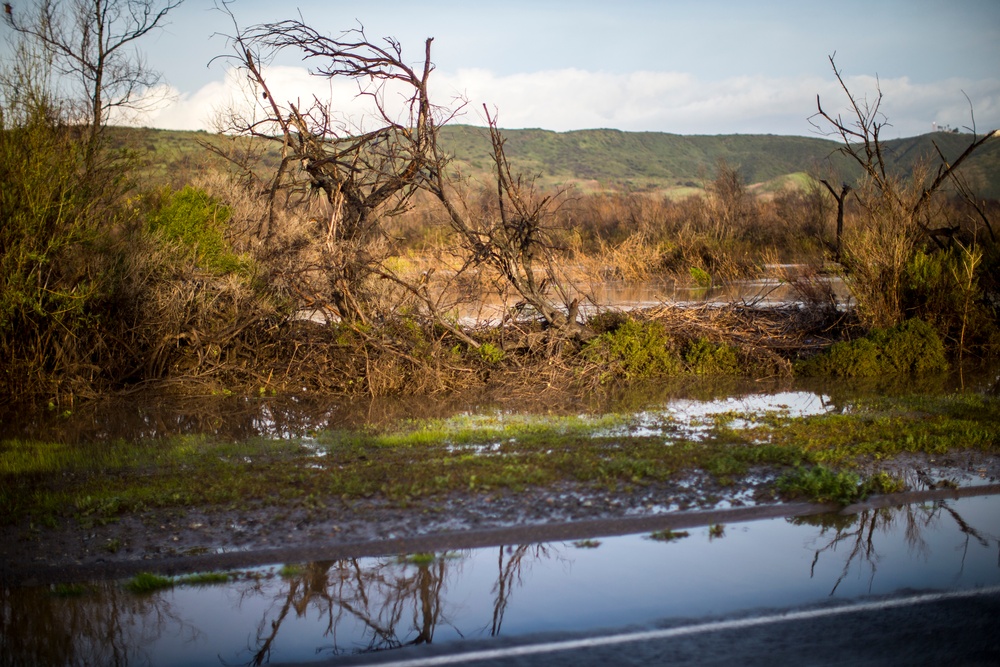 Aftermath of heavy rainfall on Camp Pendleton