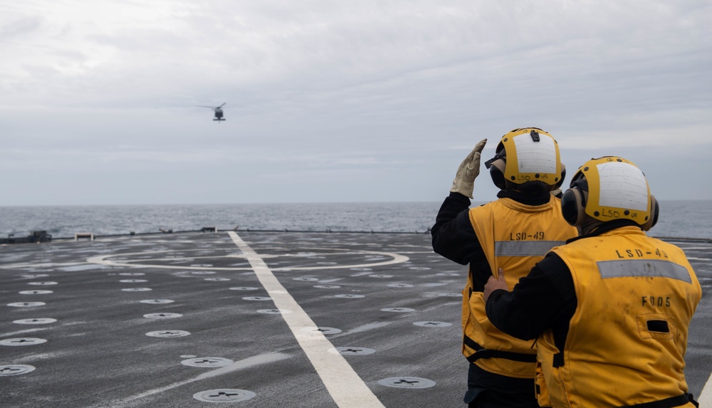 USS Harpers Ferry Conducts Flight Operations