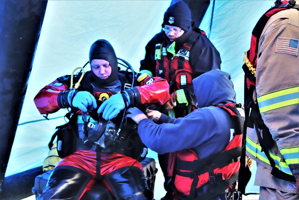 Rescue training: Fort McCoy firefighters learn, practice diving under ice