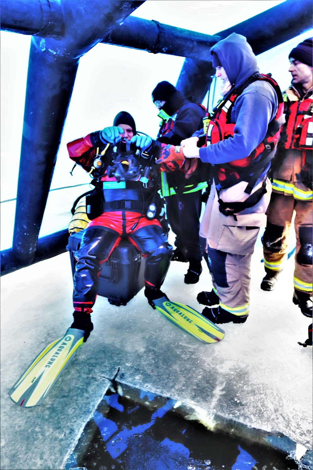 Rescue training: Fort McCoy firefighters learn, practice diving under ice