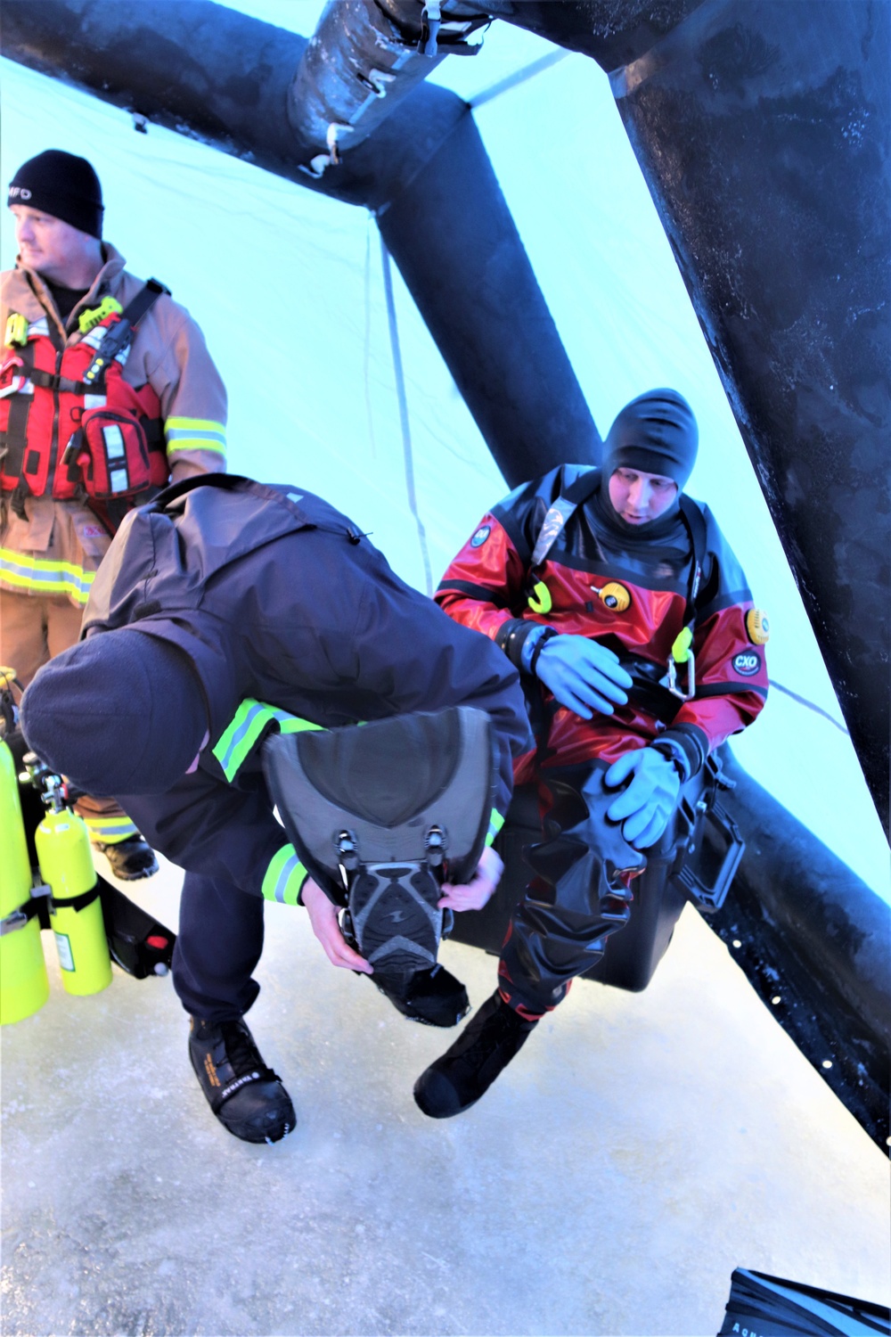Rescue training: Fort McCoy firefighters learn, practice diving under ice