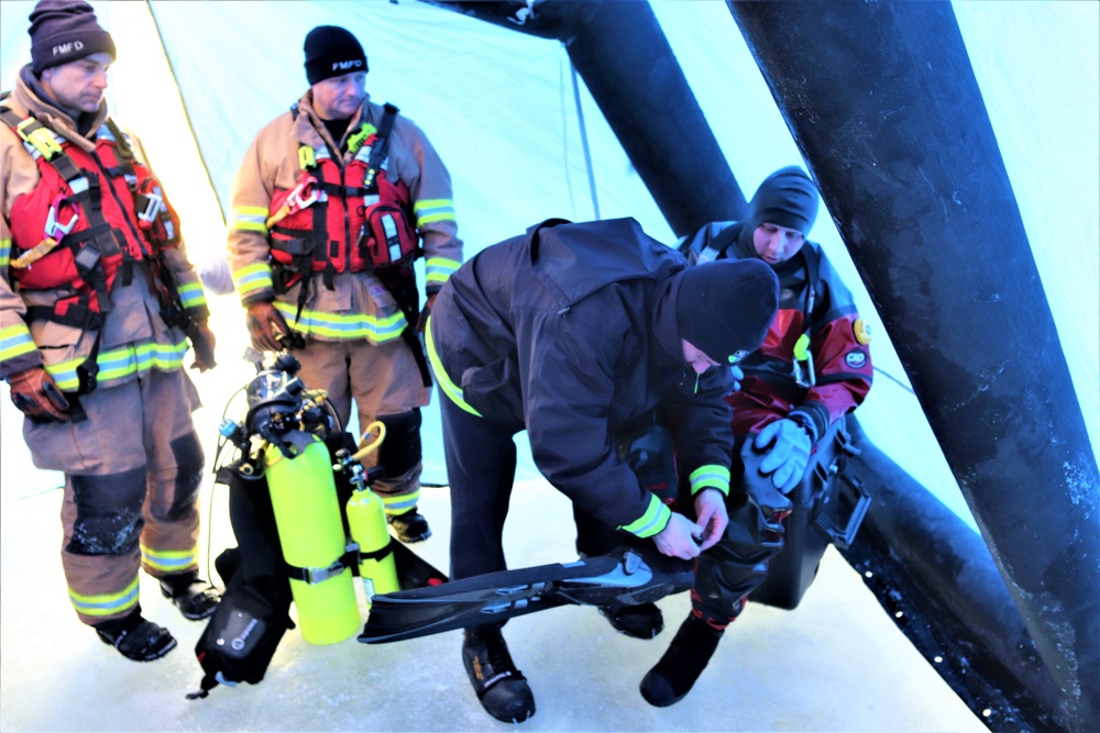 Rescue training: Fort McCoy firefighters learn, practice diving under ice