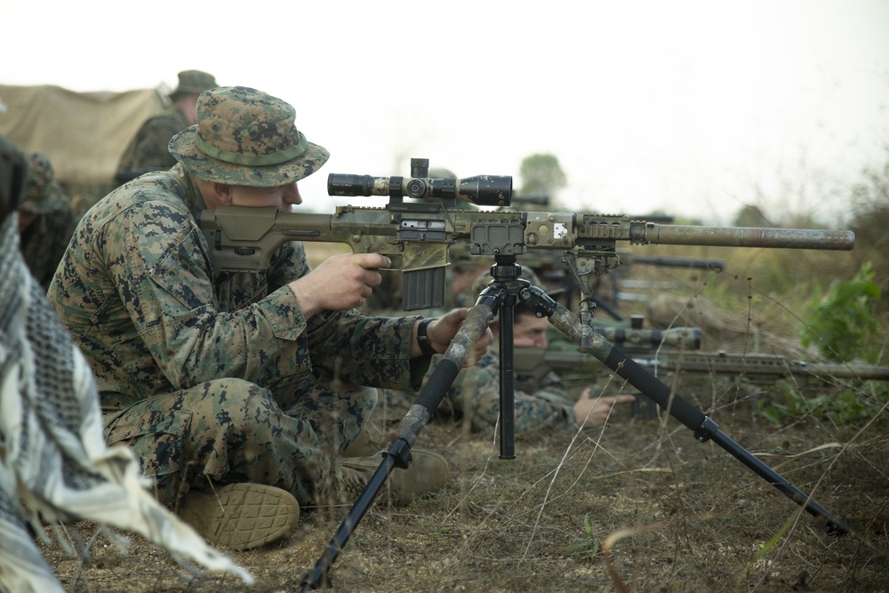 Cobra Gold 19:  31st MEU Scout Snipers send rounds downrange with Royal Thai Marine Corps