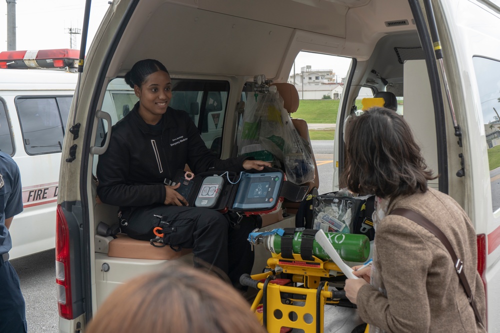 The American Consulate General Naha hosts an event for Okinawa students to explore career paths at the Fire Station on MCAS Futenma