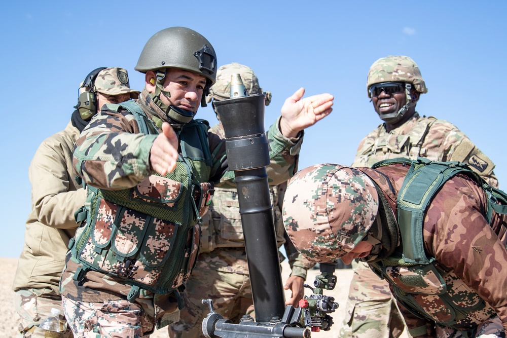 Jordan Operational Engagement Program Soldiers zero-in their mortar skills