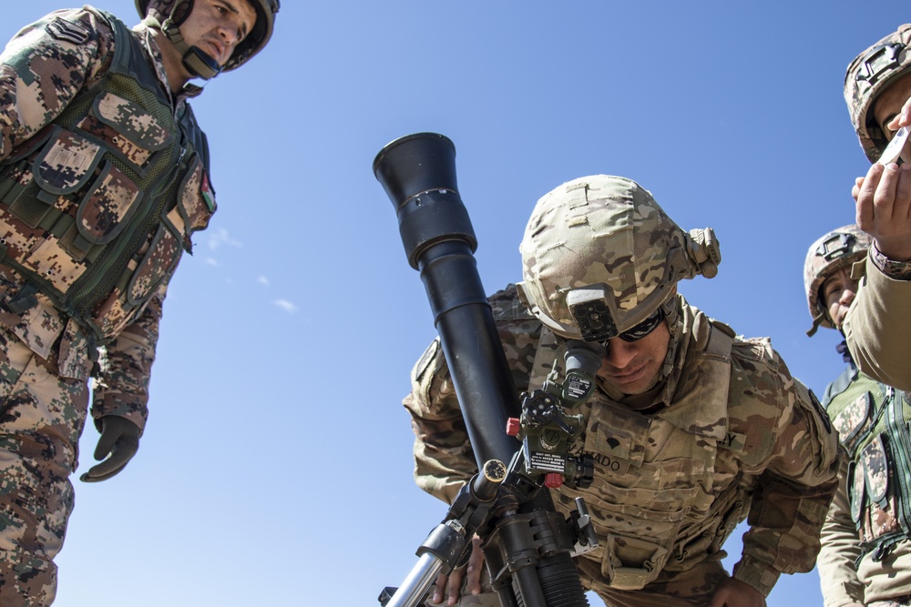 Jordan Operational Engagement Program Soldiers zero-in their mortar skills