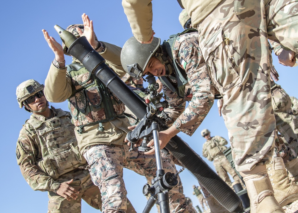 Jordan Operational Engagement Program Soldiers zero-in their mortar skills