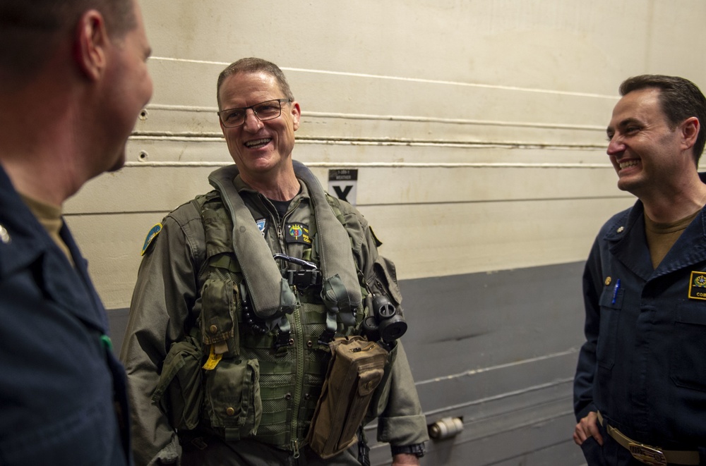 Rear Adm. Mike Wettlaufer visits USS Preble