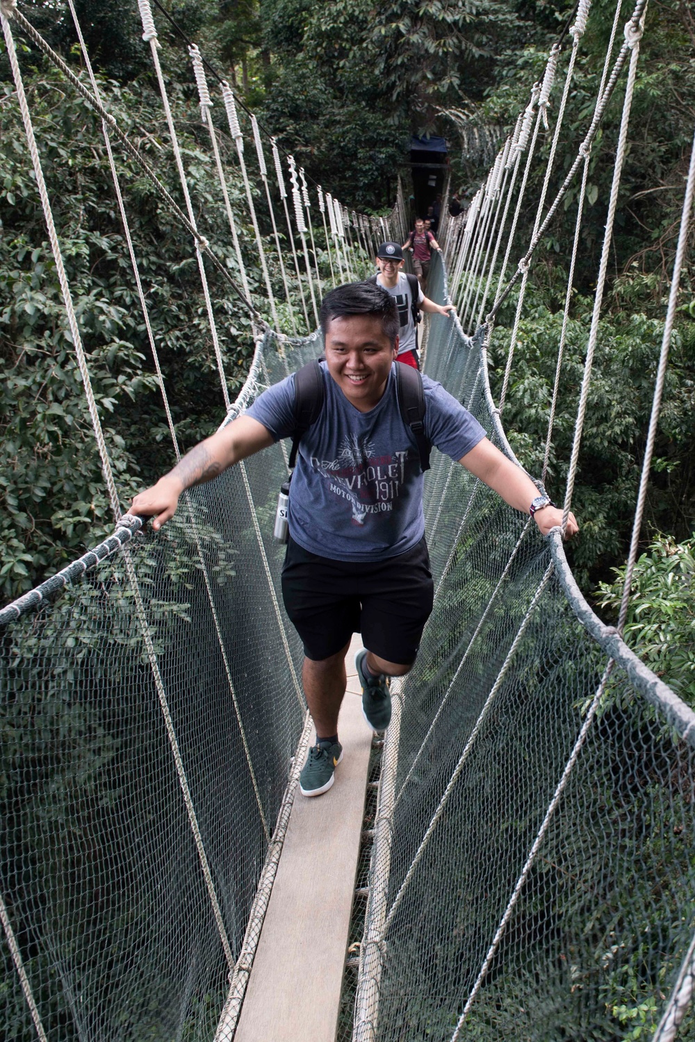 U.S. Navy Sailors hike at Kinabalu Park while visiting Kota Kinabalu, Malaysia.