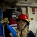 U.S. Navy Personnel Specialist 3rd Class Shatara Conway, from Chicago replaces metal shoring