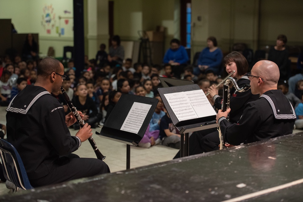 Navy Band Northeast performs at George J. West Elementary School