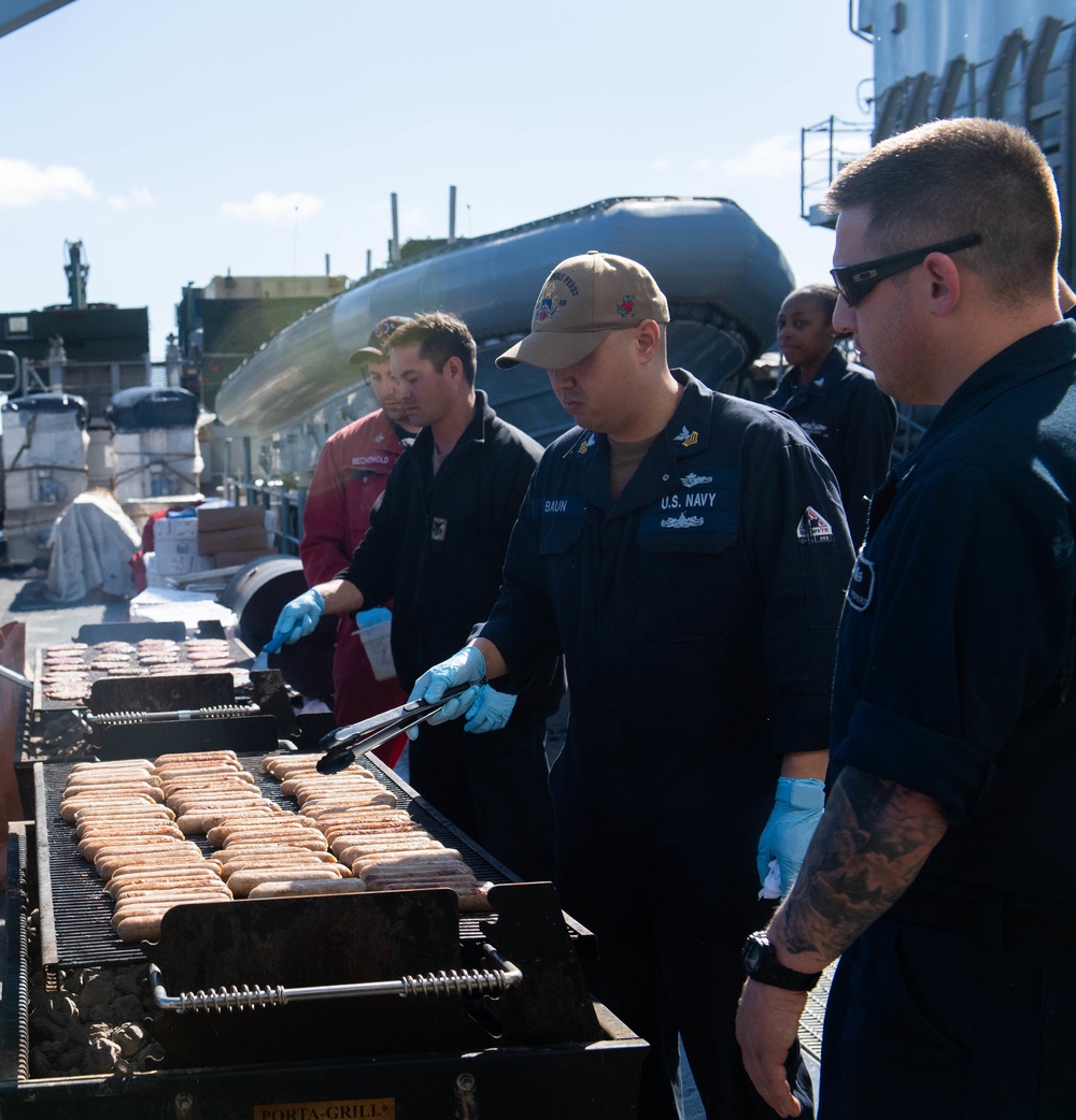 USS Harpers Ferry Has a Cookout