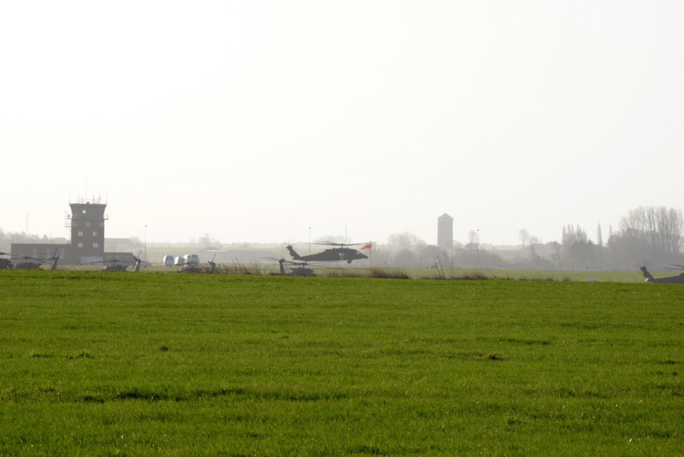 Belgium Staging of 1CAB 1ID Helicopters for Atlantic Resolve