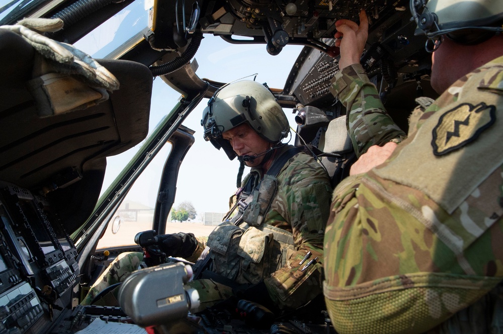 Cobra Gold 19: Pilot in Command Conducts Pre-Flight Checks Prior to Combined Aeromedical Evacuation Exercise Flight