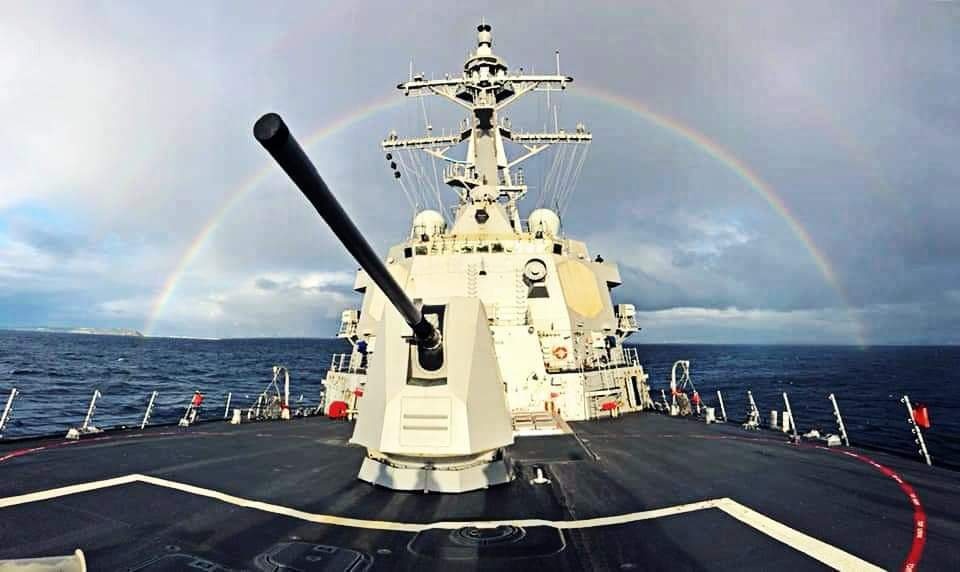 USS Momsen (DDG 92) Under Rainbow