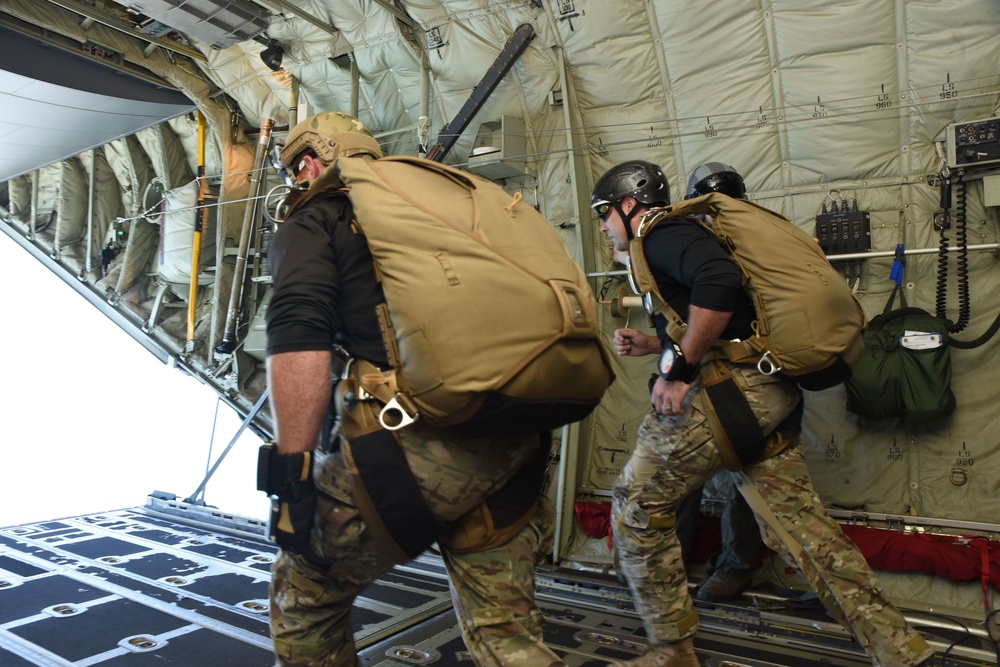 U.S. Army Dive School instructors jump
