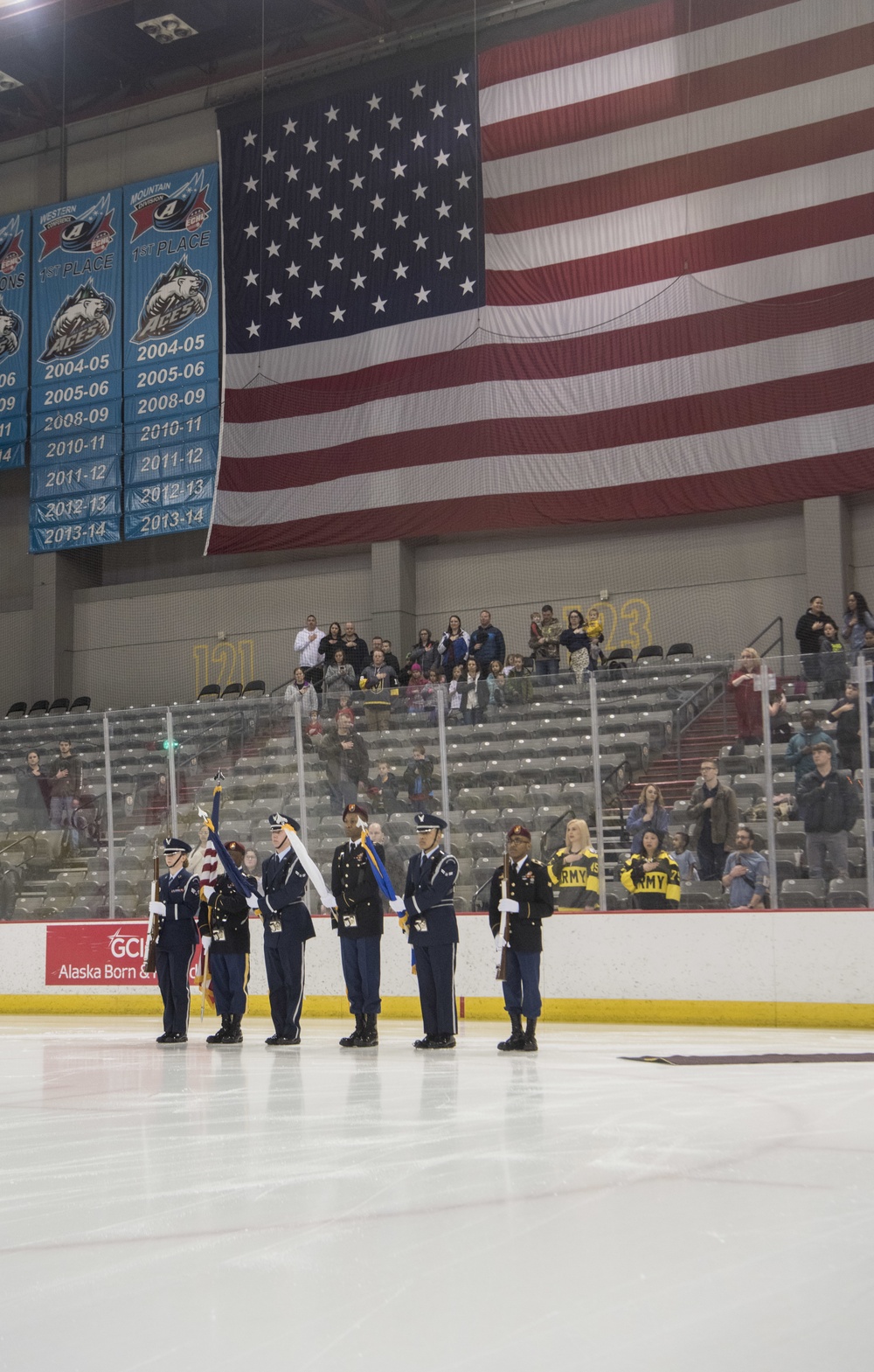 Air Force, Army hockey game face-off