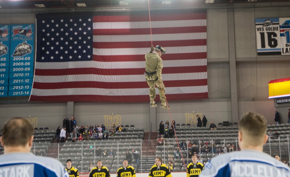 Air Force, Army hockey game face-off