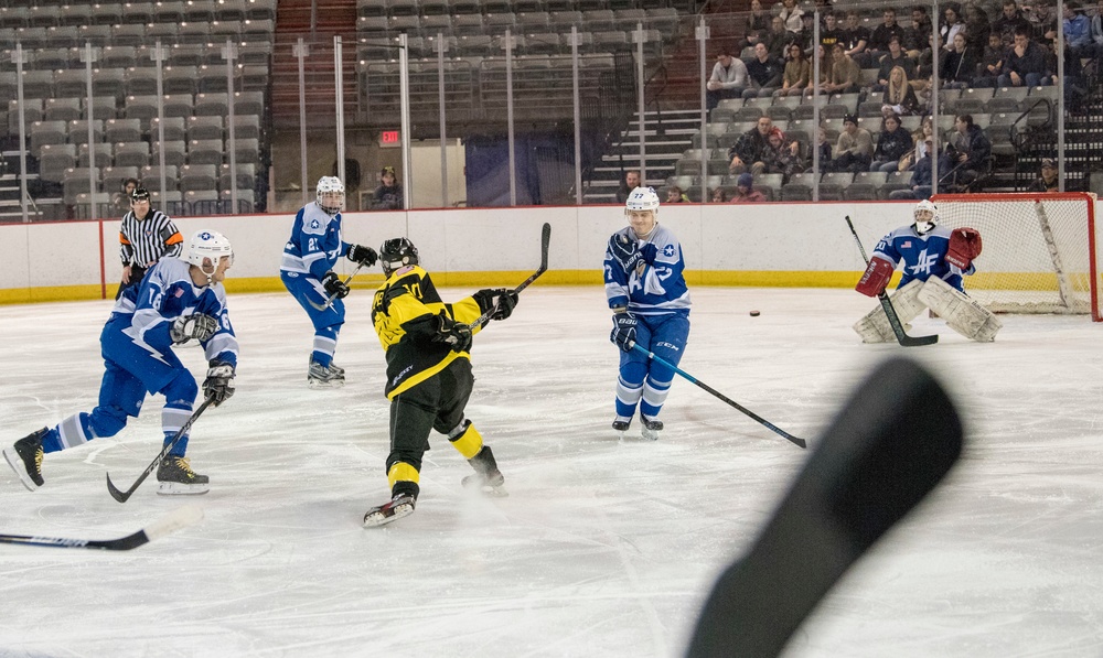 Air Force, Army hockey game face-off