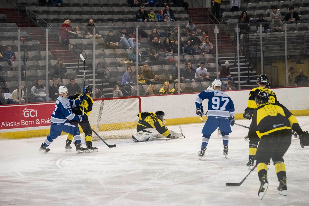 Air Force, Army hockey game face-off