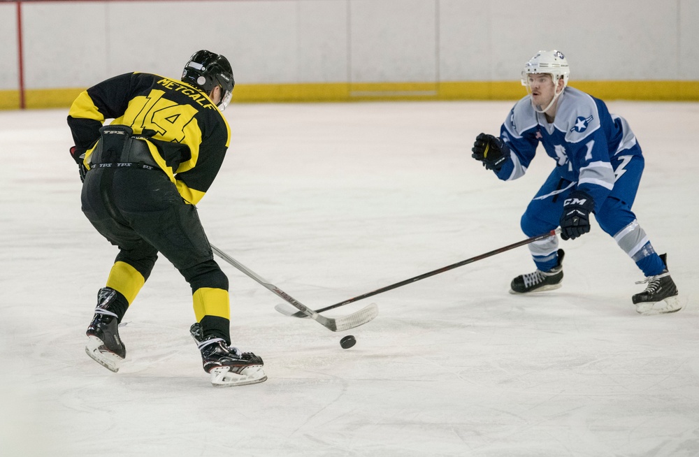 Air Force, Army hockey game face-off