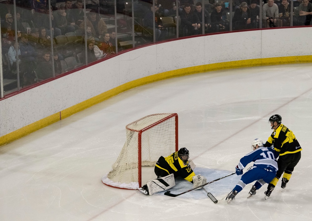 Air Force, Army hockey game face-off