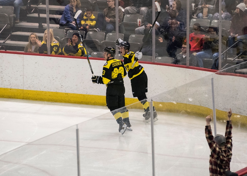 Air Force, Army hockey game face-off