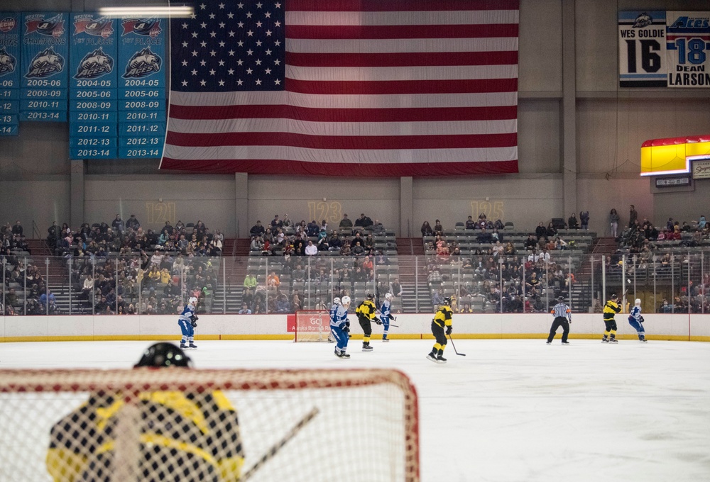 Air Force, Army hockey game face-off