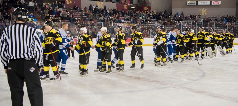 Air Force, Army hockey game face-off