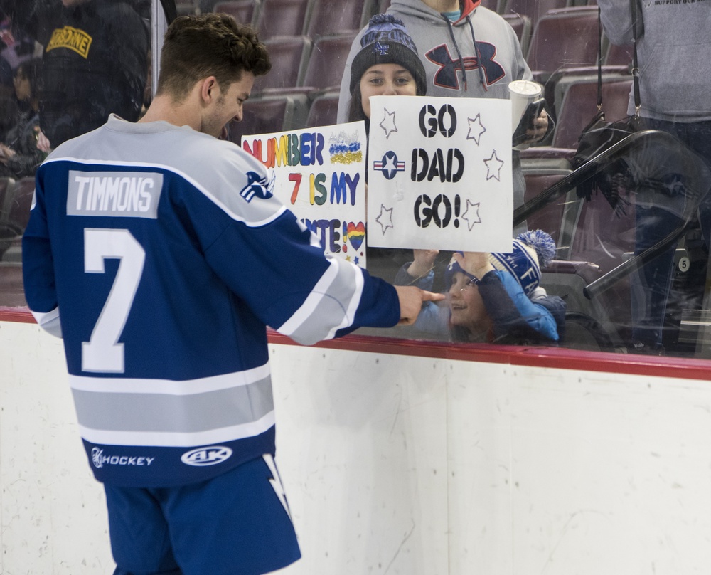 Air Force, Army hockey game face-off