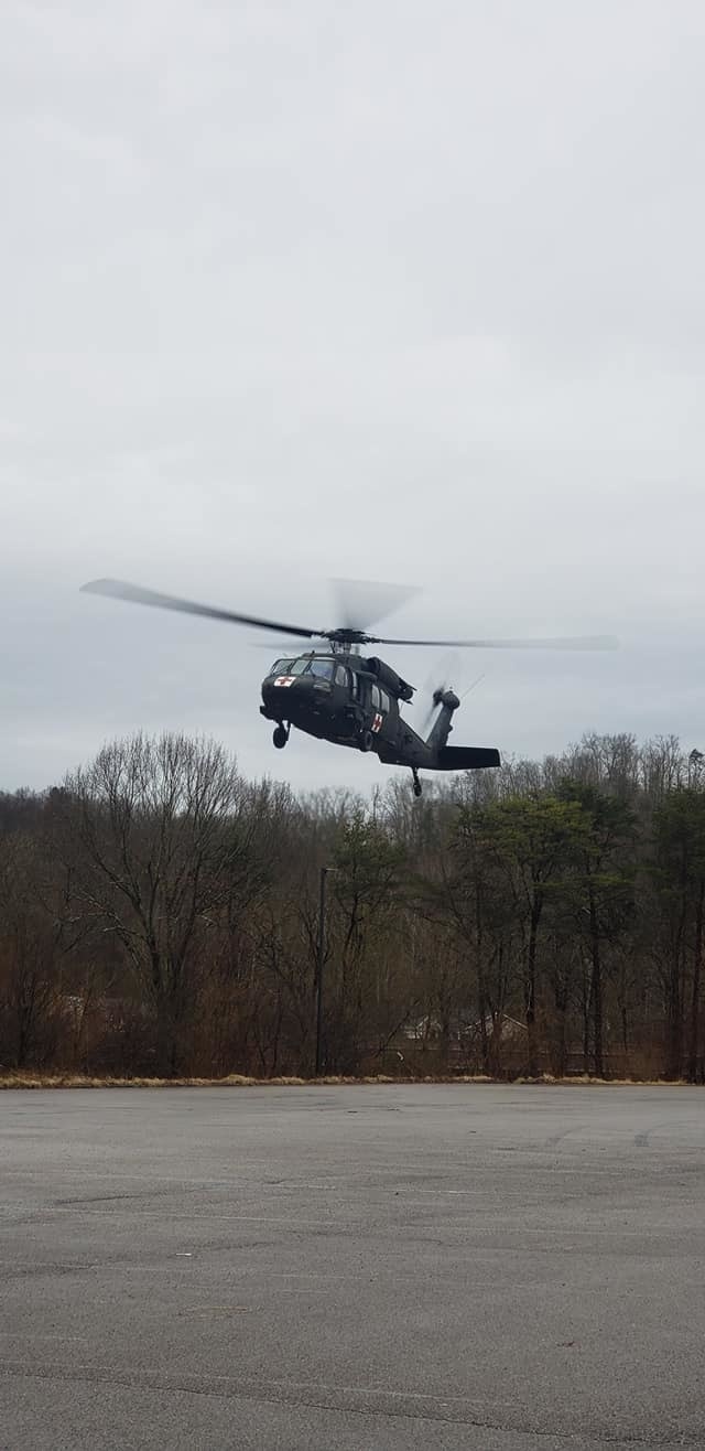 West Virginia Army National Guard performs aerial rescue mission for stranded motorist