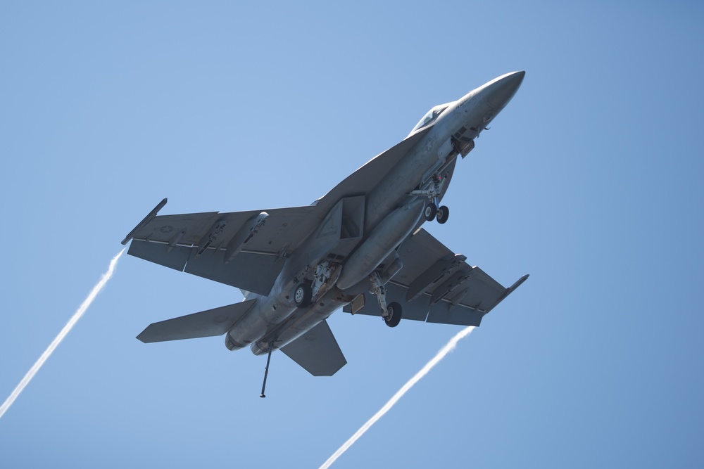 The aircraft carrier USS John C. Stennis (CVN 74) conducts flight operations