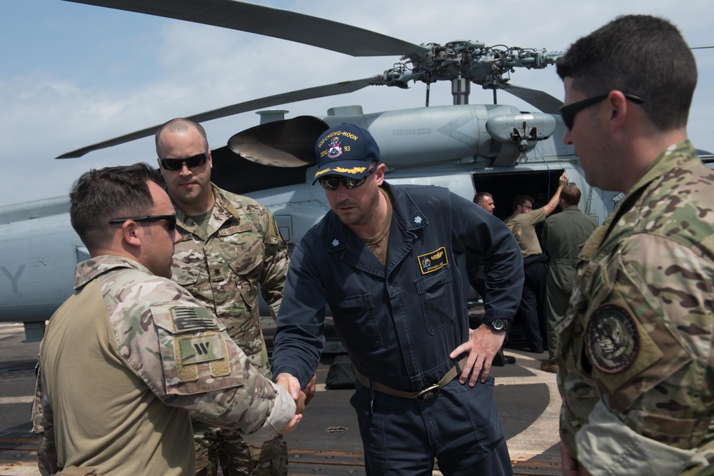 Chung-Hoon Sailors conduct personnel transfer