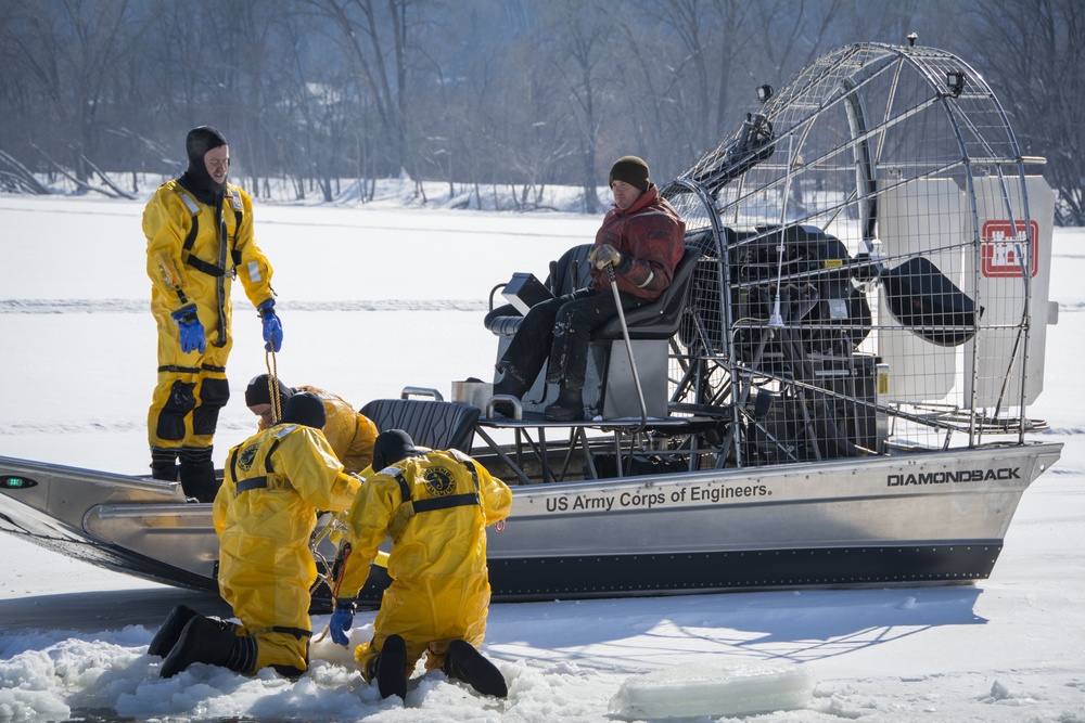 St. Paul District and Winona Fire Department conduct cold water &amp; ice rescue training