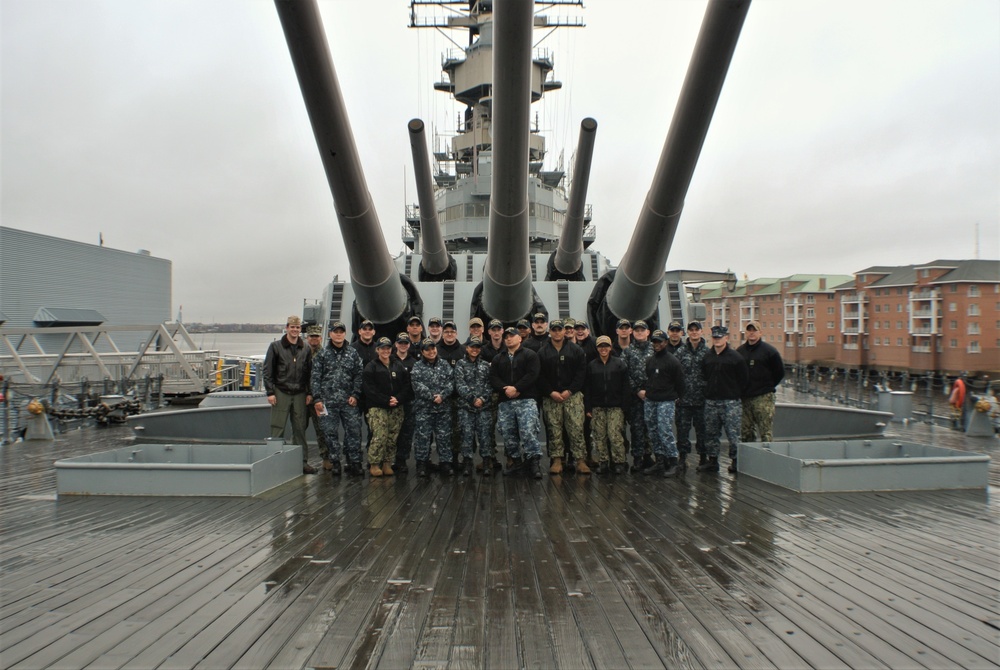 Sailors tour decommissioned battleship