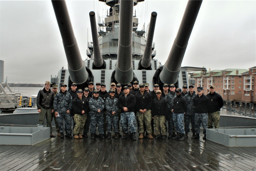 Sailors tour decommissioned battleship