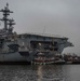 CVN 77 Transits Elizabeth River To NNSY