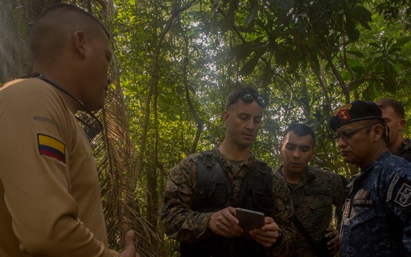 U.S. and Colombian Marines survey training sites alongside Guatemalan partners