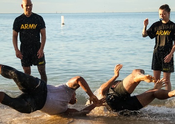 U.S. Air Force Airman doing Army Combatives