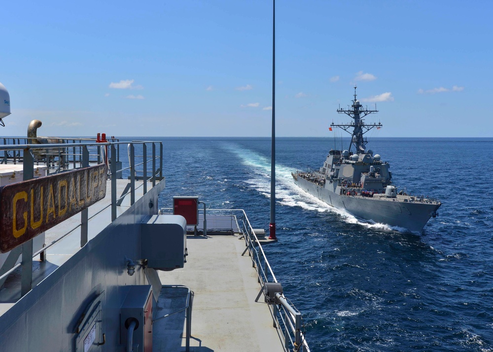 USS Decatur Conducts RAS With USNS Guadalupe