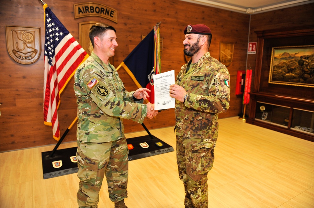 Sky Soldier presents award