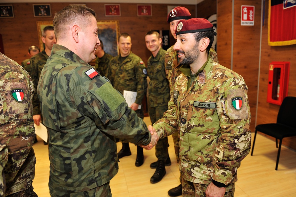 Polish and Italian Soldiers at 173rd Headquarters