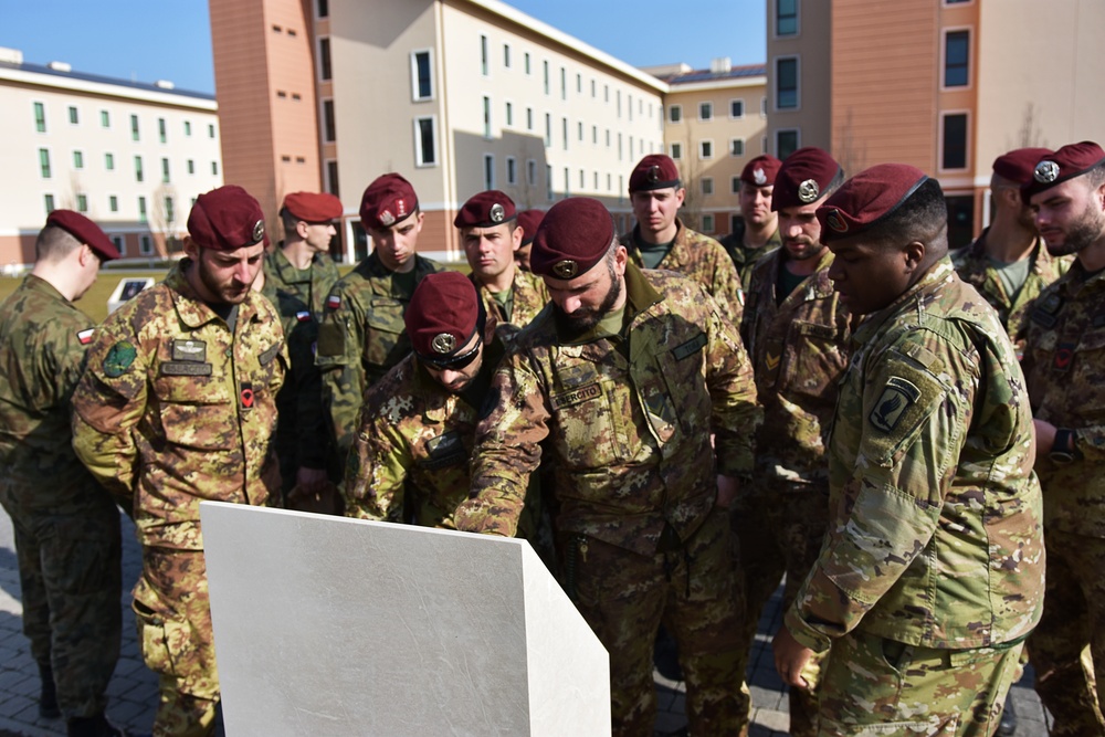 Foreign Soldiers at monument