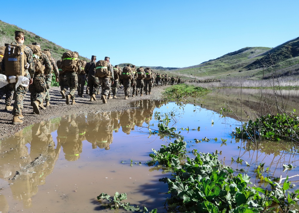 Marines with CLR-15 Hike the Hills of Camp Pendleton