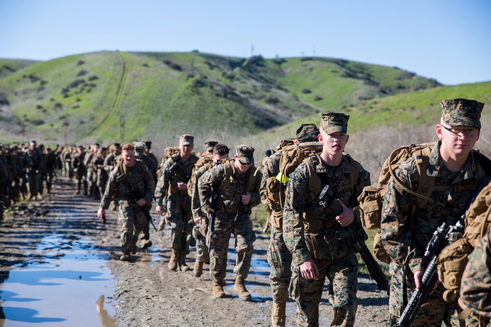 Marines with CLR-15 Hike the Hills of Camp Pendleton