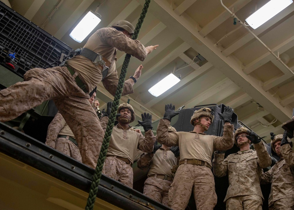 USS Arlington Fast Rope Training