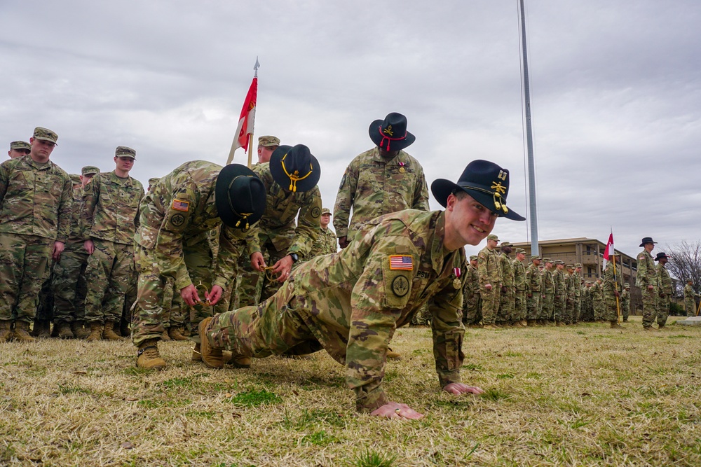 Brave Rifles conduct gold spur ceremony